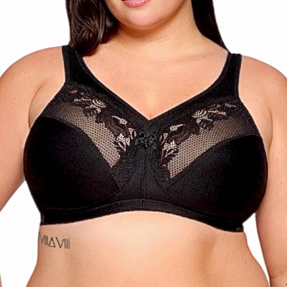 •Glamorise *40I MagicLift Black Minimizer Support Bra! NEW!